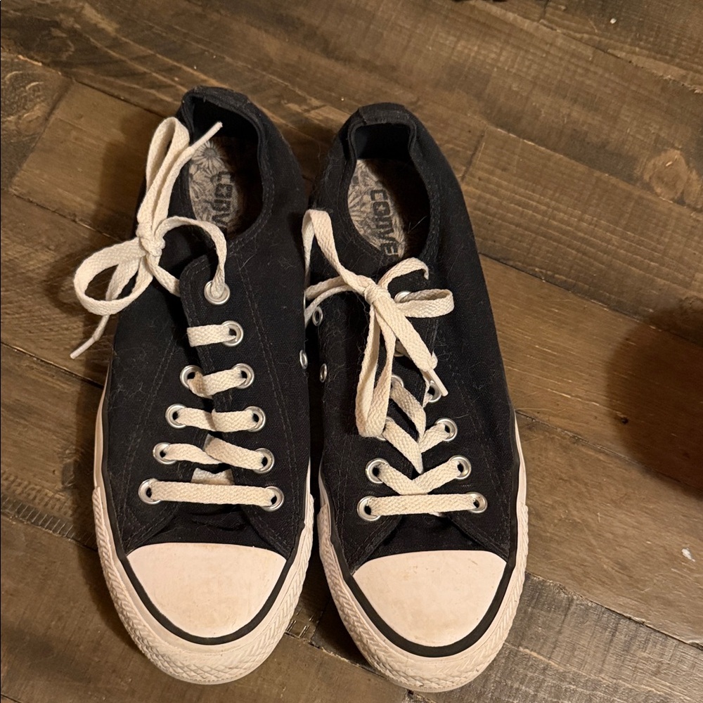 Converse Black Canvas Shoes with White Accents